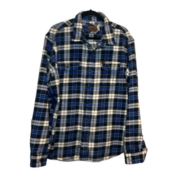 Orvis Blue Plaid Heavy Weight Cotton Flannel Shirt Men’s size XL - Picture 1 of 16